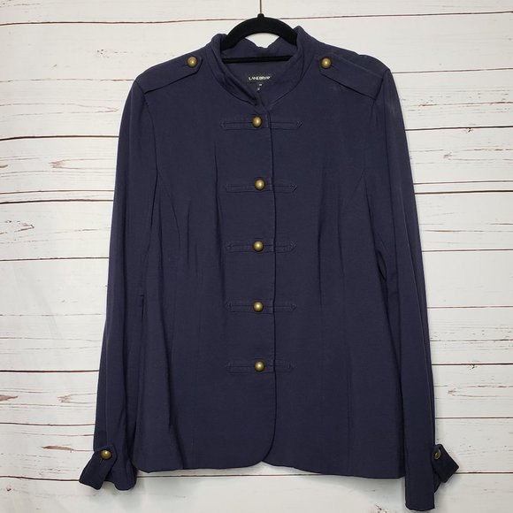 Lane Bryant Jackets & Blazers - Lane Bryant Navy Blue Military Knit Blazer/Jacket